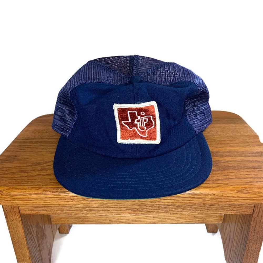 Vintage Texas Instruments TI Patch Snapback Blue Trucker Hat